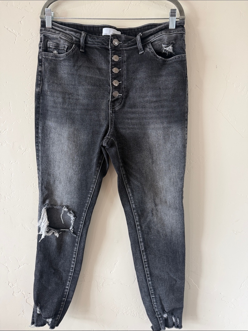 VERVET BY FLYING MONKEY Black Distressed Skinny Jeans